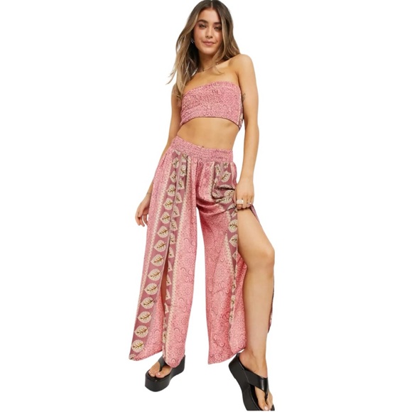 RAGA Pants - Raga Love Maze Split Front Pants in Pink